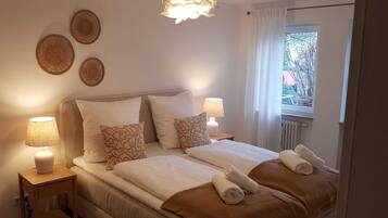 2 bedrooms, iron/ironing board, travel crib, WiFi