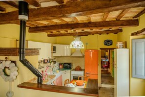 Fridge, oven, stovetop, coffee/tea maker