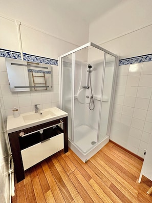Shower, hair dryer
