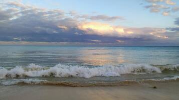 On the beach, beach towels
