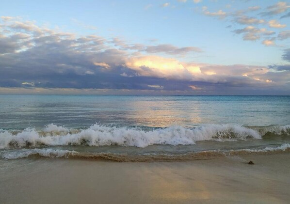 On the beach, beach towels