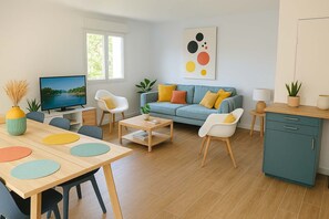 Televisie, boeken en een kantoor