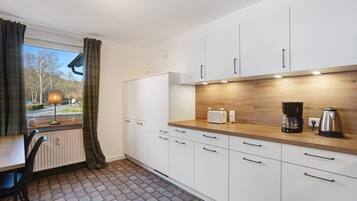 Fridge, oven, stovetop, dishwasher