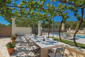 Villa, 3 Bedrooms, Patio, Garden View | Outdoor dining - Villa Pergola - Private Pool 505 (Zakynthos)