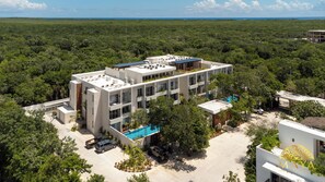 Aerial view - NHOA 303B 1BR Condo Pool View Aldea Zama (Tulum)