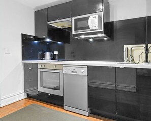 Fridge, oven, stovetop, dishwasher