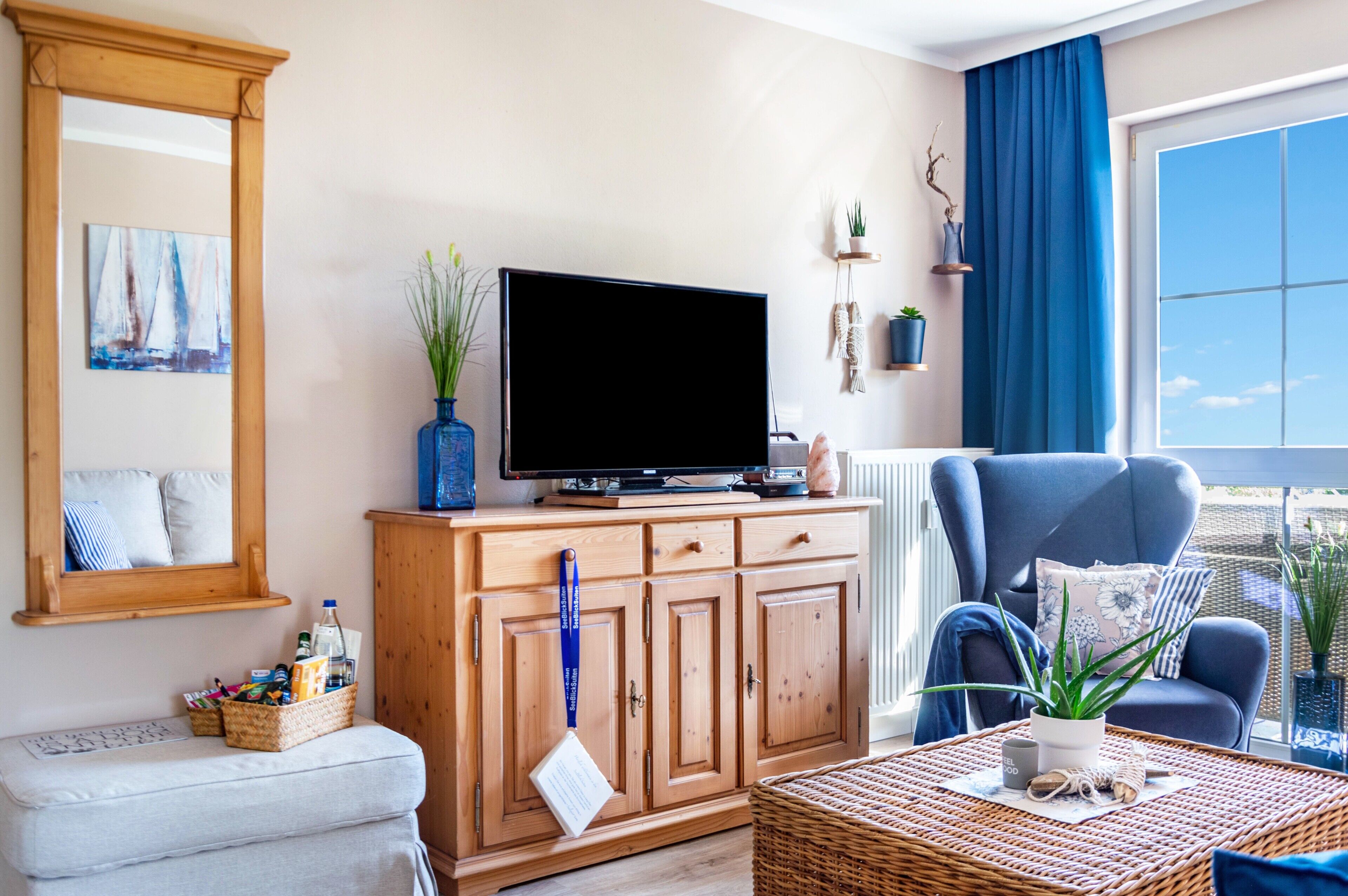 Una televisión, un reproductor de DVD