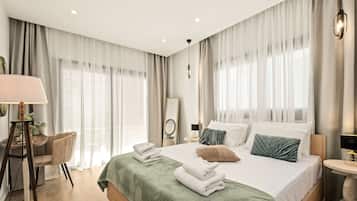 华丽公寓, 阳台, 城市景观 | 1 多间卧室、高档床上用品、Select Comfort 床、客房内保险箱