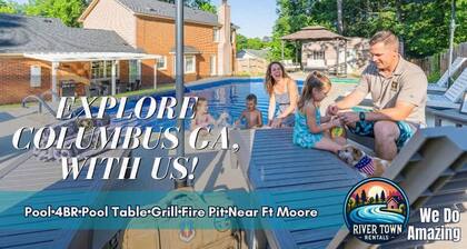 Pool•4BR•Sleeps 16•Pool Table•Grill•Near Ft Moore
