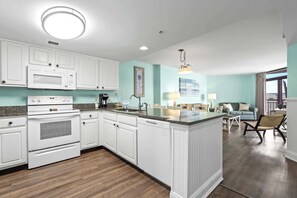 Fridge, microwave, oven, stovetop - Sand Dunes Resort 1004 - Ocean view! (Myrtle Beach)