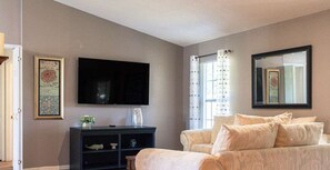 TV, fireplace, offices