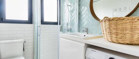 Shower, hair dryer