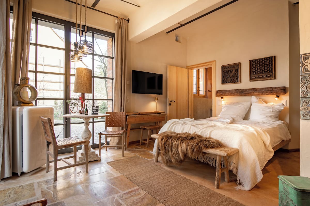 4. Familienstudio Ausblick Hof | Geluiddichte muren, babybedden, gratis wifi, beddengoed