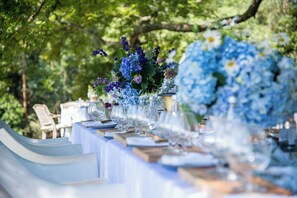 Outdoor banquet area