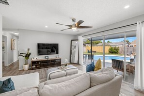 Smart TV, video games, table football, stereo