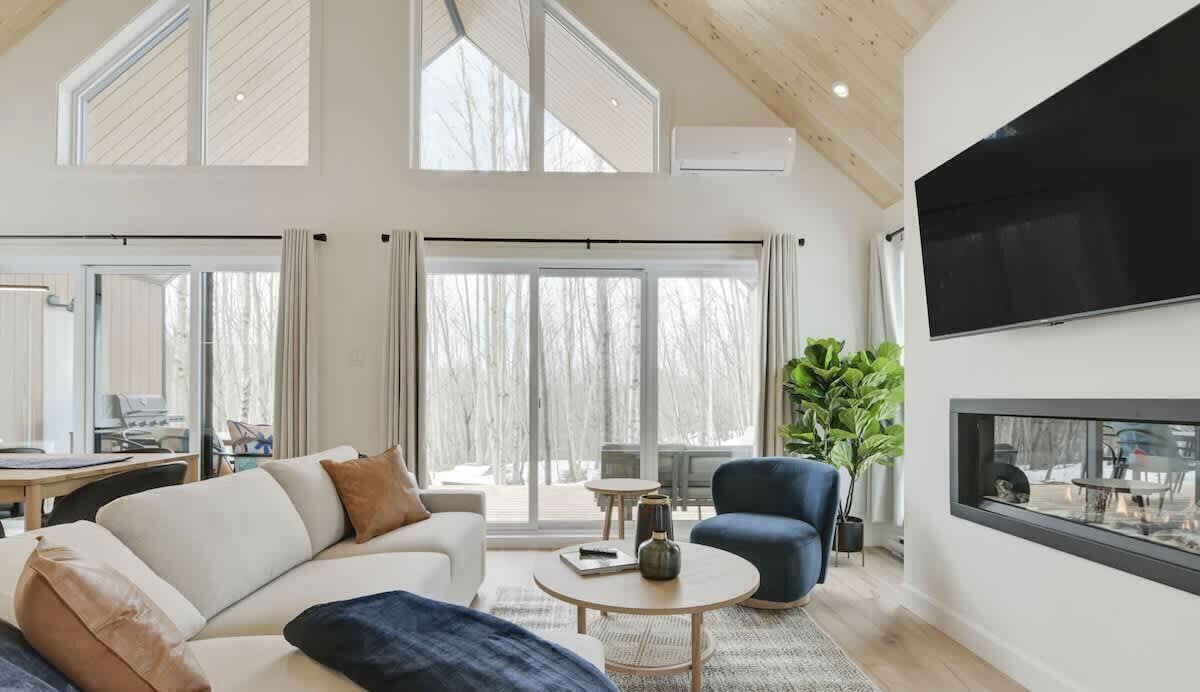 TV, fireplace, offices