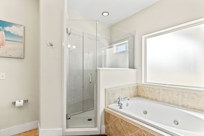 House, Multiple Beds, Patio, Ocean View (619 Wisteria St) | Bathroom | Hair dryer, towels - Beach House Spacious 4BR Retreat With Gulf Views & Observation Deck! (Panama City Beach)