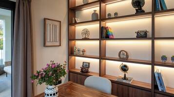 Villa, Pool View | Living area | 40-inch Smart TV with satellite channels, Netflix, streaming services