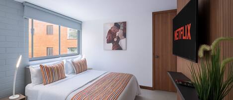 1 室のベッドルーム、アイロン / アイロン台、WiFi、ベッドシーツ