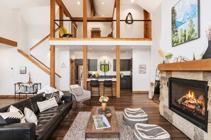 TV, fireplace, offices