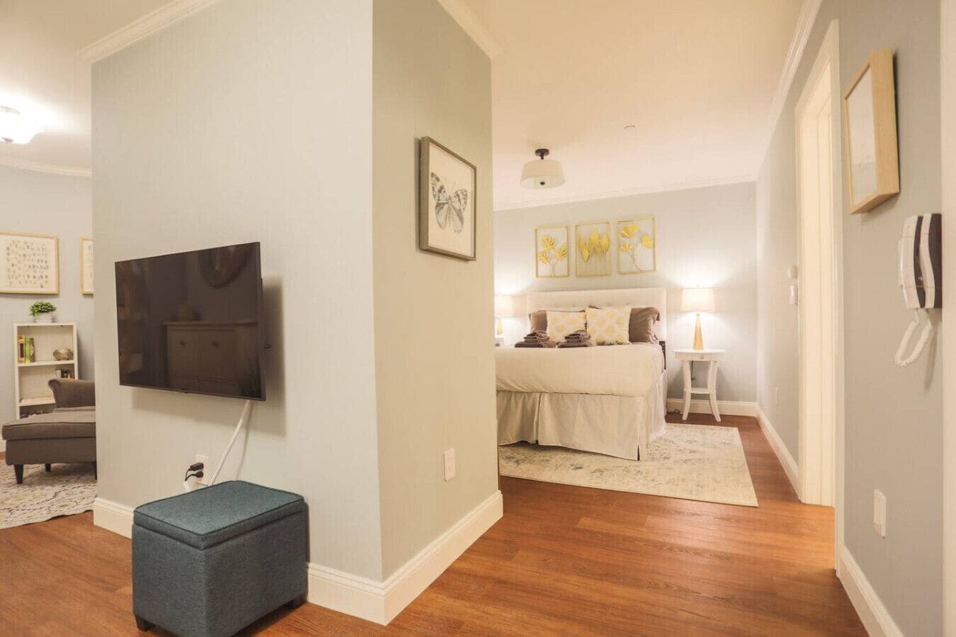 Desk, iron/ironing board, travel crib, WiFi