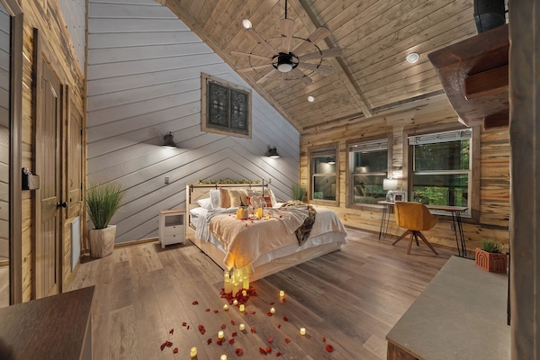 Comfortable bed with cozy linens. Rest and recharge in style.