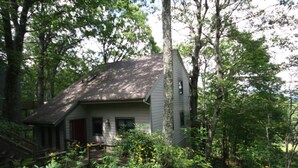 A small, single-story house surrounded by dense forest. - Slopes @ Tyro (Wintergreen Resort)