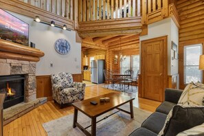 Télévision, cheminée, jeux vidéo, baby-foot