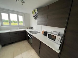 Fridge, microwave, oven, stovetop - Mid Century Modern Apartment (London)