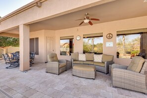 Terrace/patio - 3 Mi to Usery Mtn Regional Park: Poolside Paradise (Mesa)