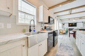 Fridge, microwave, stovetop, dishwasher - Walk to Beach: Modern Retreat in Presque Isle! (Presque Isle)