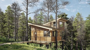 Casa de árbol, vista a la montaña | 2 habitaciones, espacio para trabajar con laptop y wifi gratis