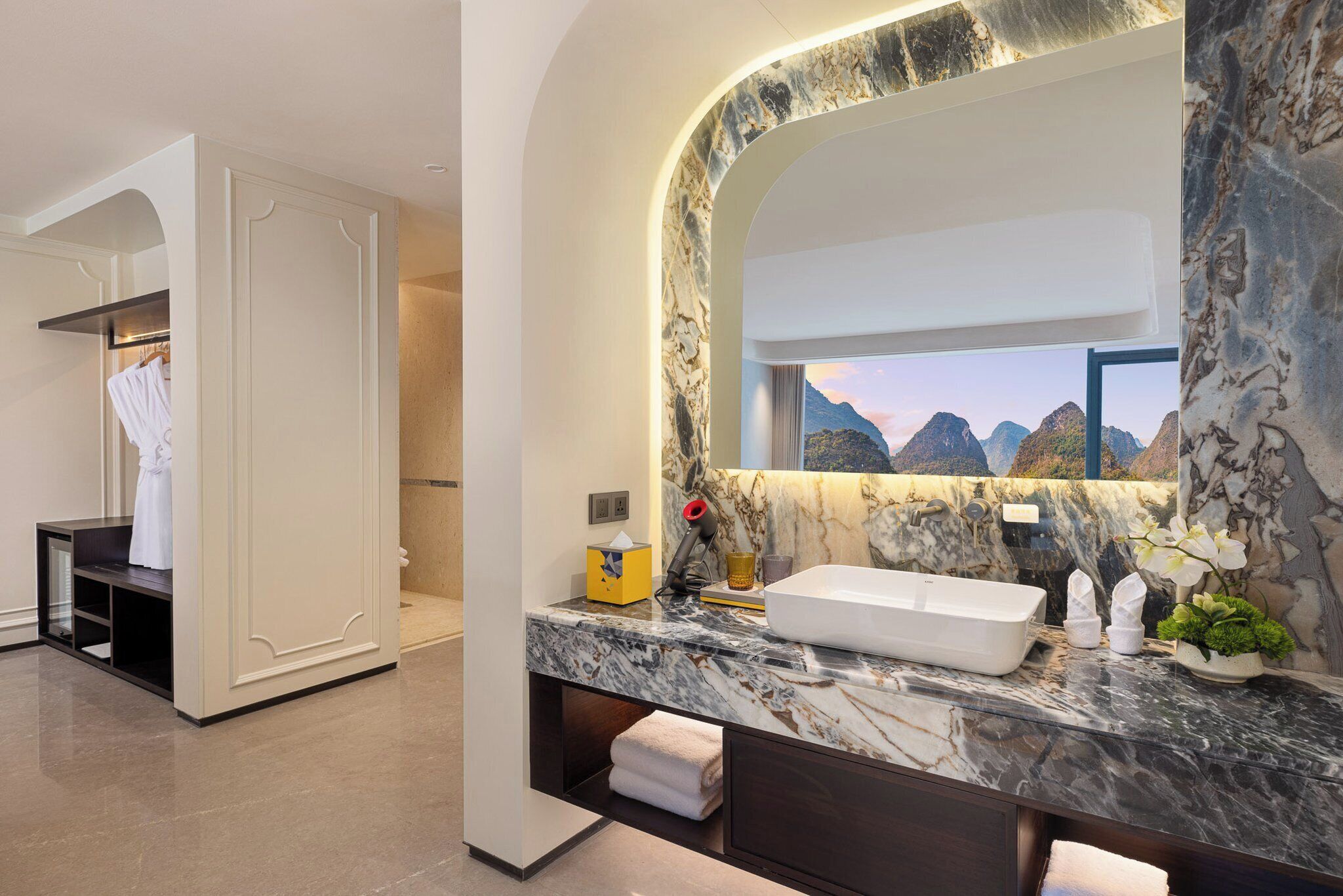 Premium bedding, down duvets, memory-foam beds, free minibar