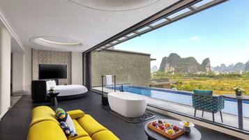 Premium bedding, down duvets, memory-foam beds, free minibar