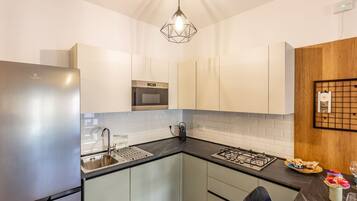 Fridge, microwave, stovetop, dishwasher