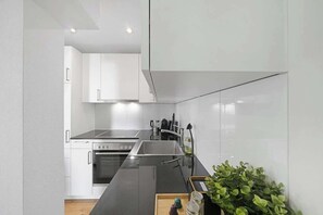 Fridge, oven, stovetop, dishwasher