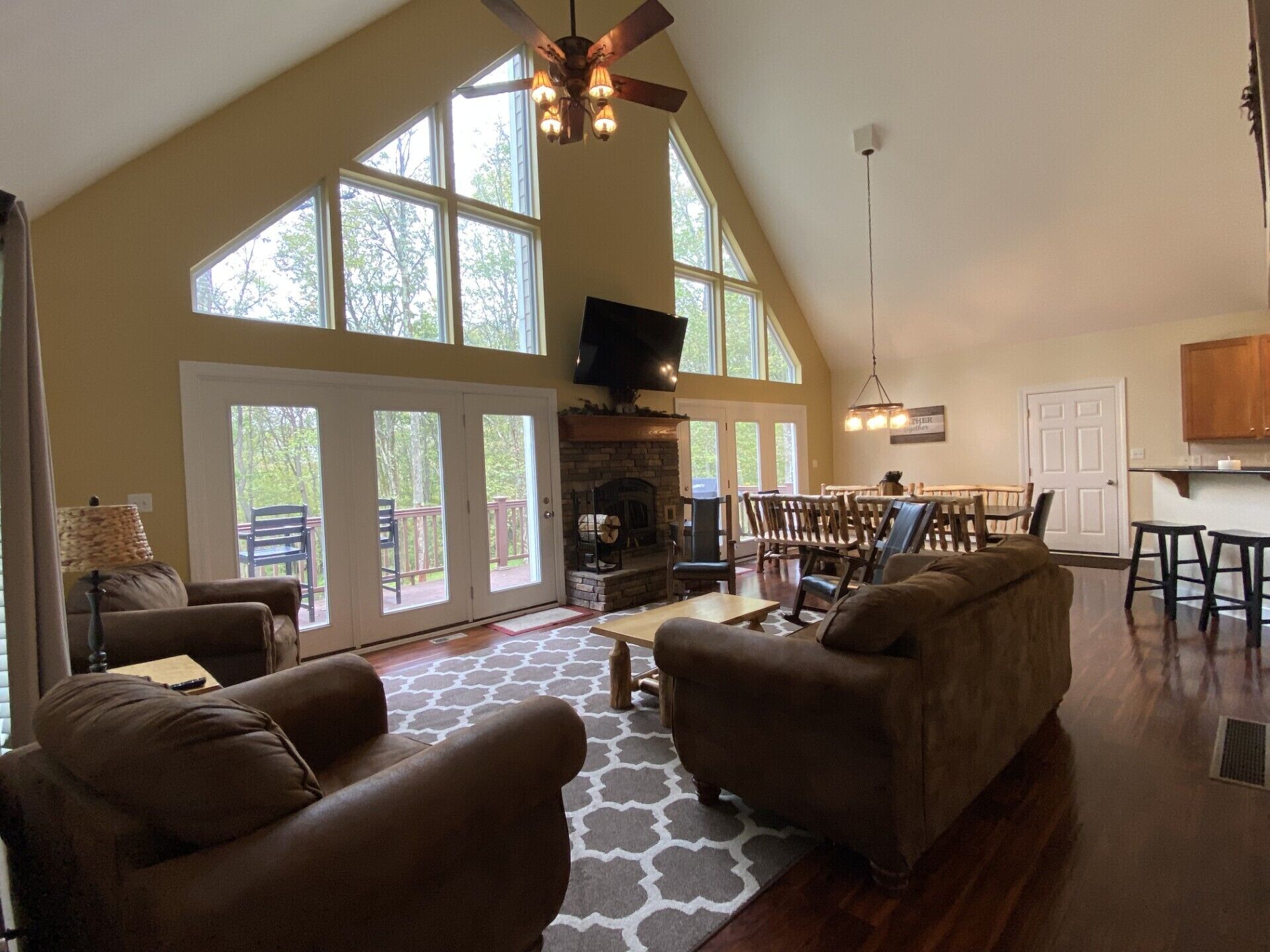 TV connectée, cheminée, jeux vidéo, lecteur de DVD