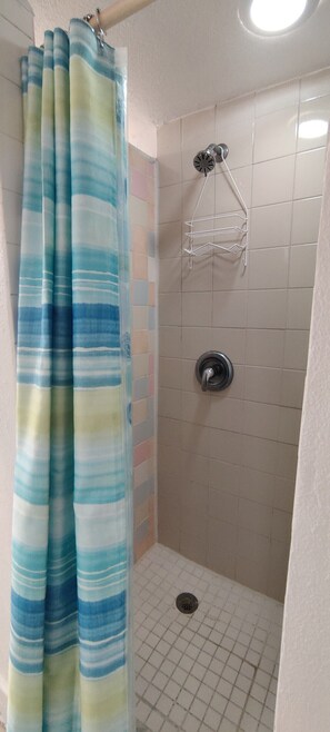 Douche, séchoir à cheveux, serviettes fournies