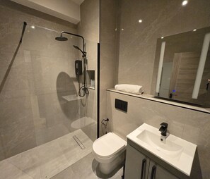 Hair dryer, towels