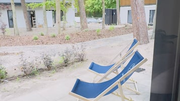 Bangalô conforto, vista para o jardim