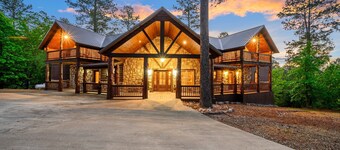 Excalibur Cabin – Sleeps 24 | 2 Hot Tubs, Game Loft, Outdoor Oasis, Handicap Accessible