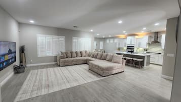 Smart TV, foosball, books