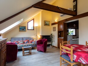 TV, lareira, DVD player