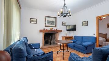 Televisie en een open haard