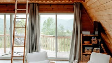 Smart TV, chimenea y libros