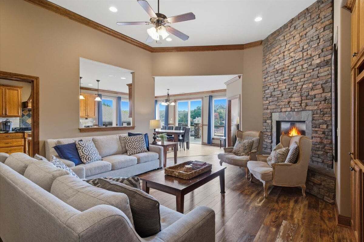 Smart TV, fireplace, video games, foosball