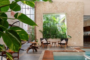 Indoor pool, a heated pool