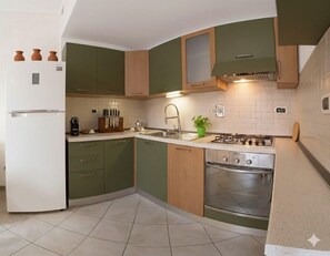 Fridge, oven, stovetop, dishwasher