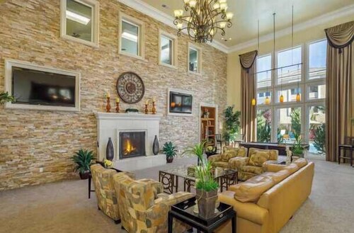 Modern 1BR Reno Retreat · Spring Pool & Mountain