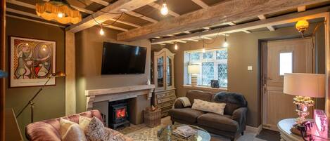 TV, fireplace, offices